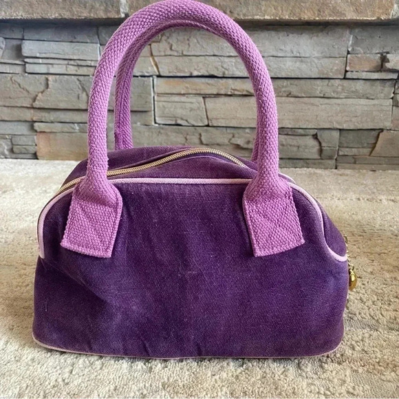 Victoria's Secret Vintage Y2K 90s Purse Handbag Purple Gold Velour - Picture 4 of 14